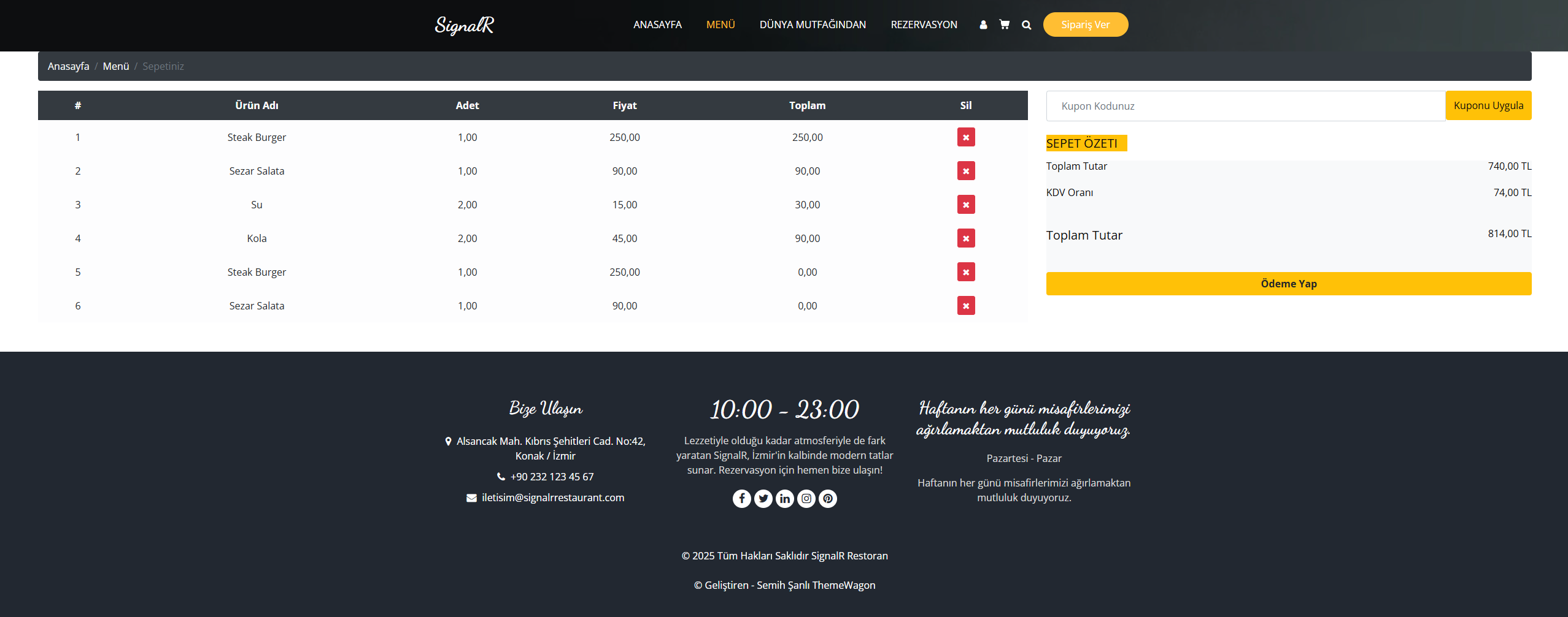 SignalRRestaurant proje görseli