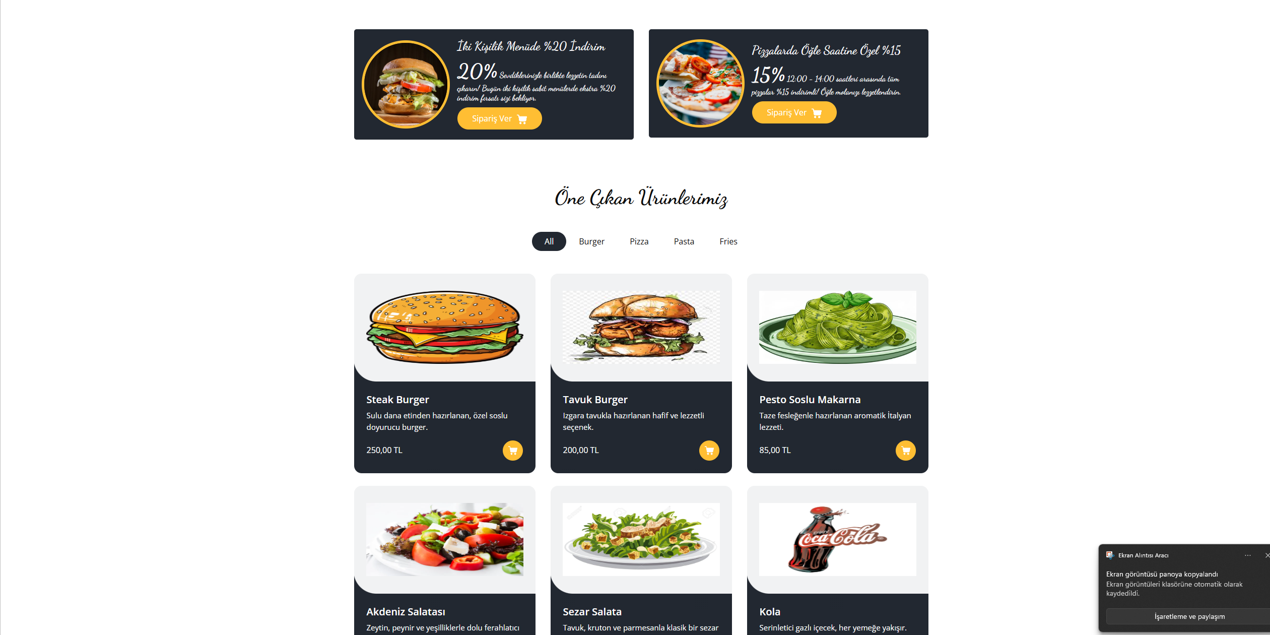 SignalRRestaurant proje görseli