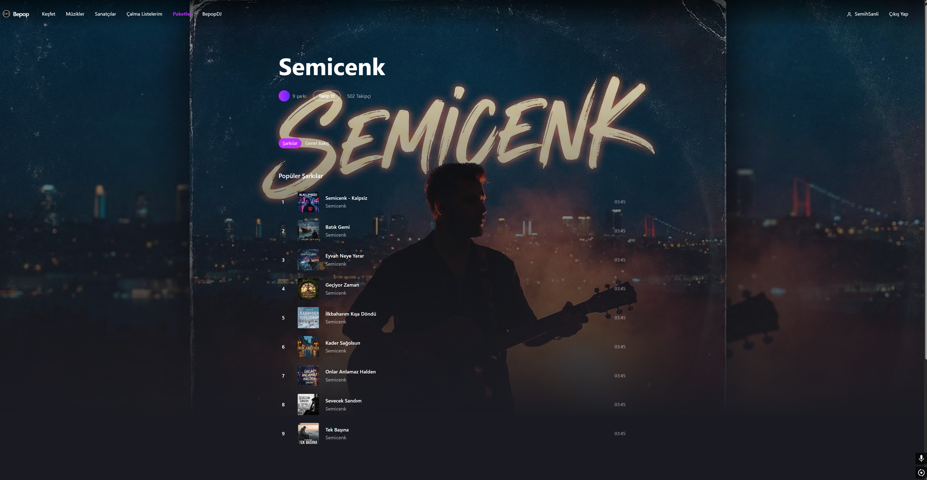 BepopJWTMusicApp proje görseli